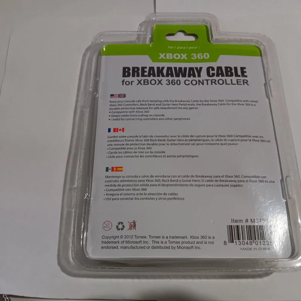 NEW Xbox 360 Breakaway Cable For Wired Xbox 360 Controller Tomee Brand